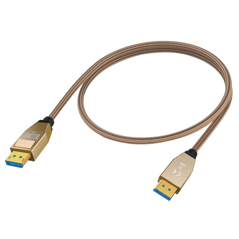 Poyiccot 80Gbps Displayport Cable 2.1 2FT, 16K@60Hz, 8K@120Hz, 4K@240Hz, DP 2.1 Cable 16K Braided Cord, Support DP 2.1 80Gbps HDR, DSC, for FreeSync G-Sync Gaming Monitor 4090 7900xtx - Image 1